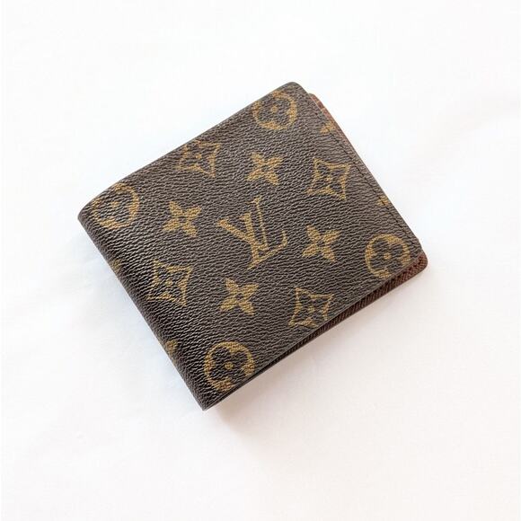 Louis Vuitton Brown Monogram Canvas Leather Logo Card Holder Wallet - Picture 1 of 7